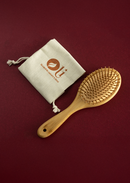Wooden Oval paddle Hairbrush | Bamboo